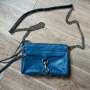 Rebecca Minkoff Teal and silver M.A.C. cross body bag